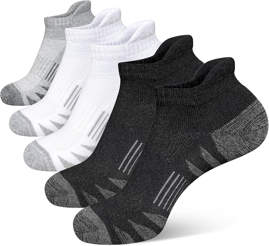 Heyoboy Men's Athletic Cushioned Running Ankle Socks