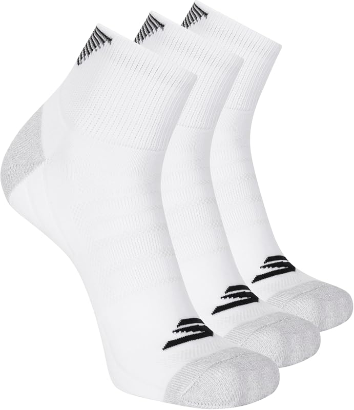 Skechers Men's 3-Pack Performance Quarter Crew Golf Socks