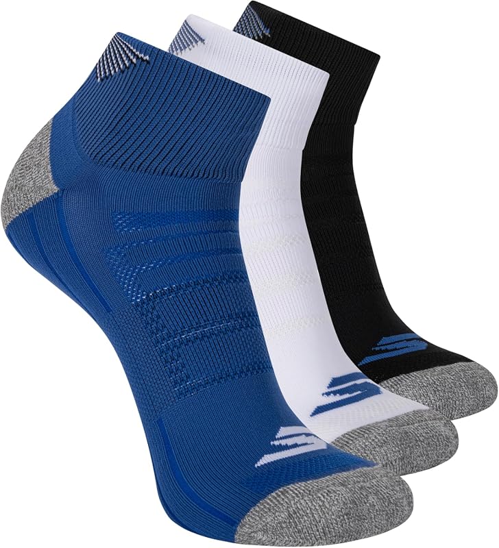 Skechers Men's 3-Pack Performance Quarter Crew Golf Socks