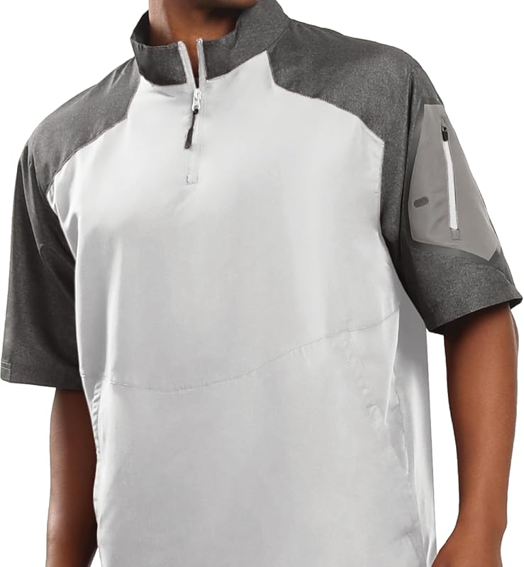 Holloway Raider Pullover Cage Jacket, Weather-Resistant Quarter Zip At