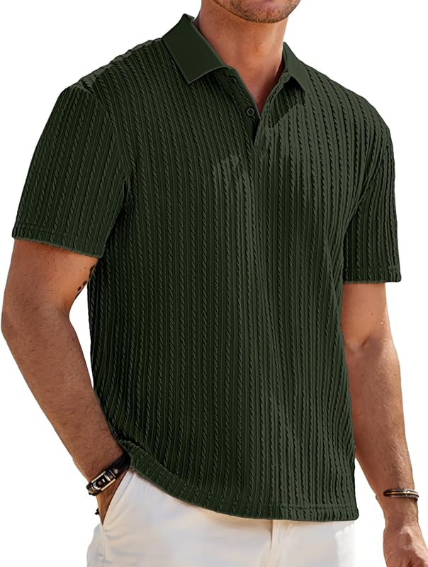 JMIERR Men's Textured Polo