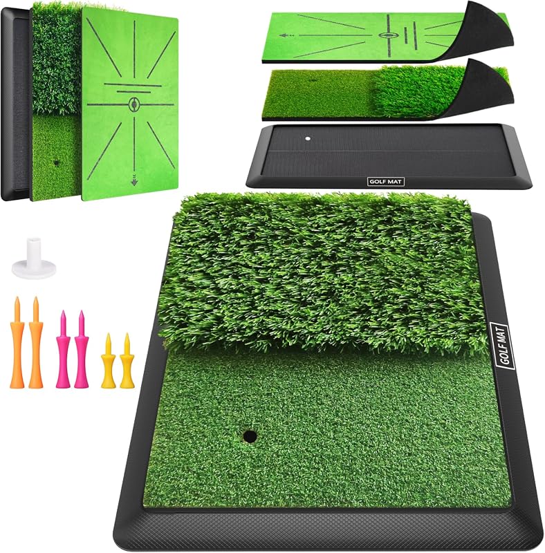 Premium Golf Hitting Mat with Rubber Backing for Indoor and Outdoor Sw