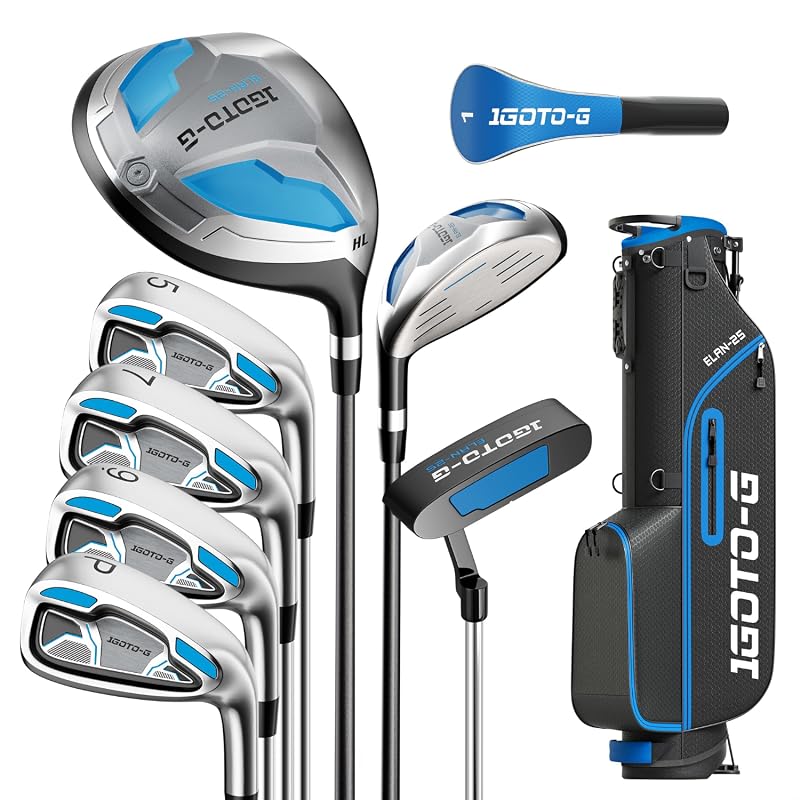 9-Piece Complete Golf Club Set for Men and Women with Stand Bag Driver