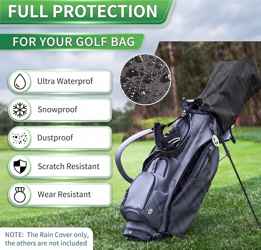 Golf Bag Rain Cover, 1680D Nylon Waterproof Hood