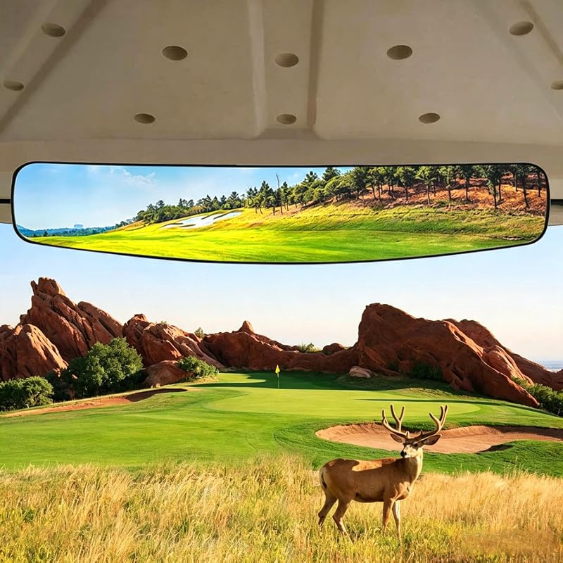 HKOO 16.5-Inch Extra Wide Panoramic Rear View Mirror for EZGO, Club Ca