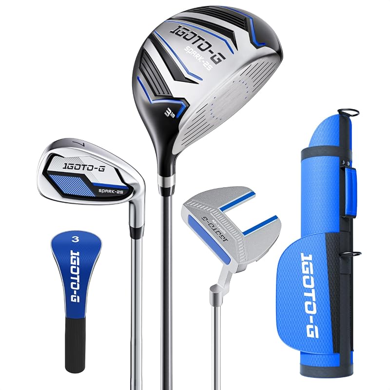 Kids Golf Club Set for Ages 3-14 Includes Stand Bag and Irons for Righ